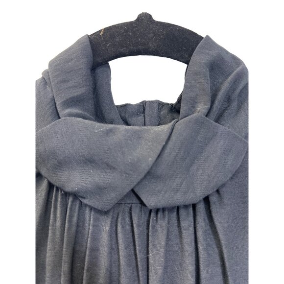 ED Michaels Vintage 80's Black Mock Neck Fit and Flare Maxi Dress - Picture 5 of 9